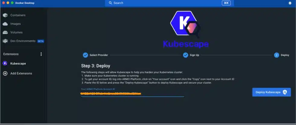 Kubescape Docker Extension