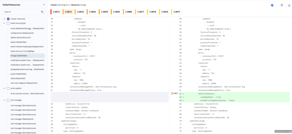 Kubernetes misconfiguration remediation