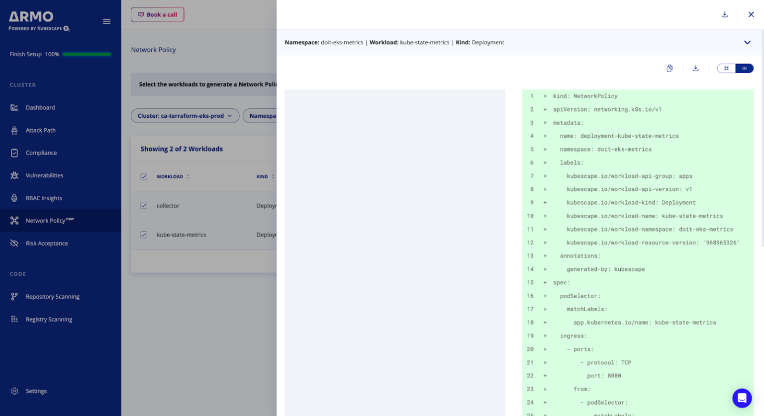 Auto-Generated Network Policies for Kubernetes Security